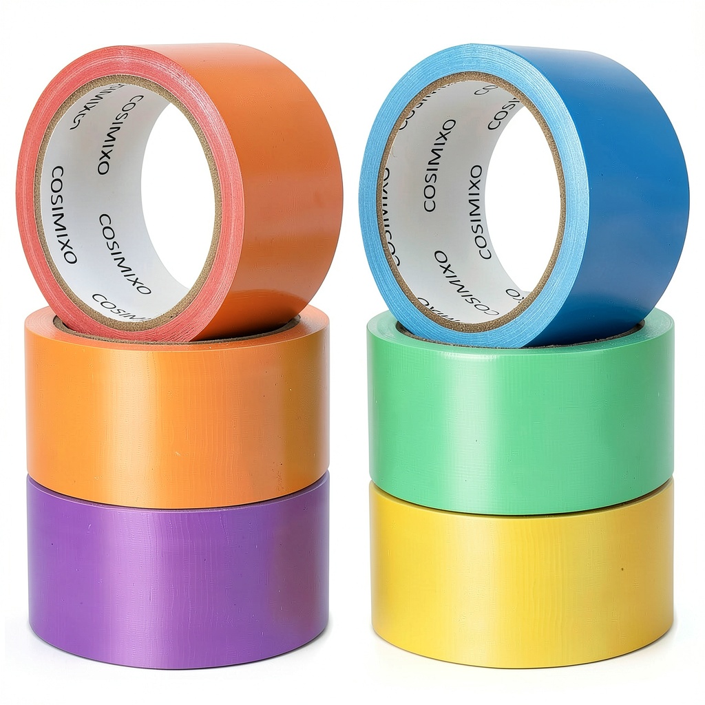 Applying COSIMIXO Rainbow Duct Tape on a garden hose for a waterproof seal