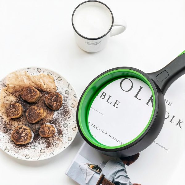 DUMEALAGR 10x Magnifying Glass Green Rubberized Handle-3