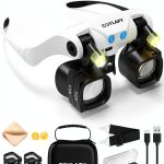 COYLAPY 10X Magnifier Handheld Acrylic Lighted Tool-0