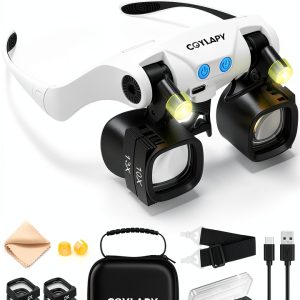 COYLAPY 10X Magnifier Handheld Acrylic Lighted Tool-0