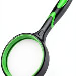 DUMEALAGR 10x Magnifying Glass Green Rubberized Handle-0