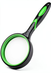 DUMEALAGR 10x Magnifying Glass Green Rubberized Handle-0