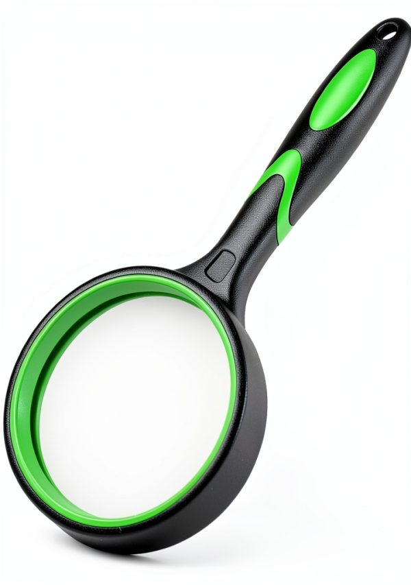 DUMEALAGR 10x Magnifying Glass Green Rubberized Handle-0