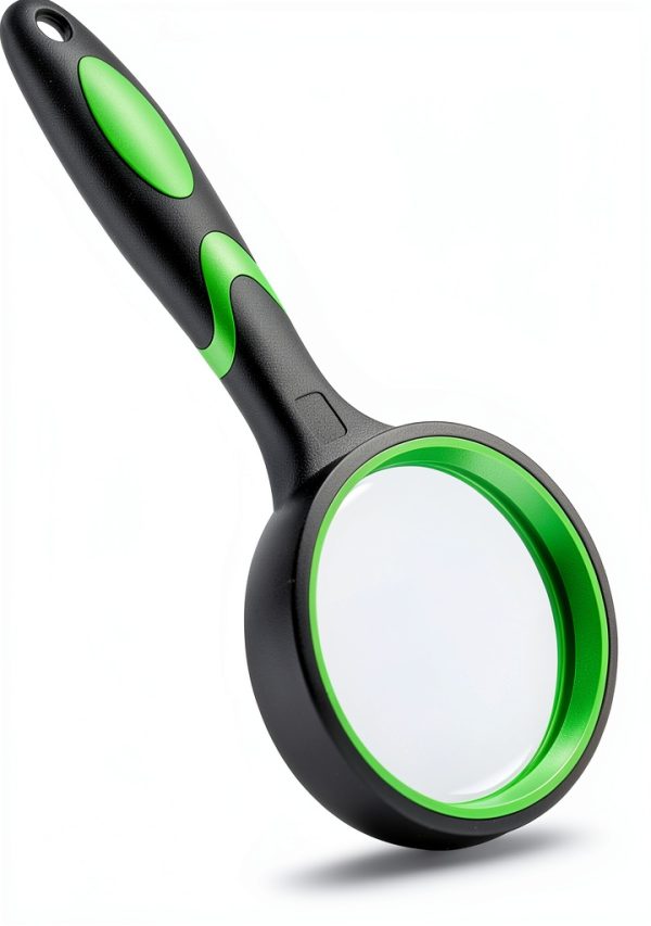 DUMEALAGR 10x Magnifying Glass Green Rubberized Handle-2